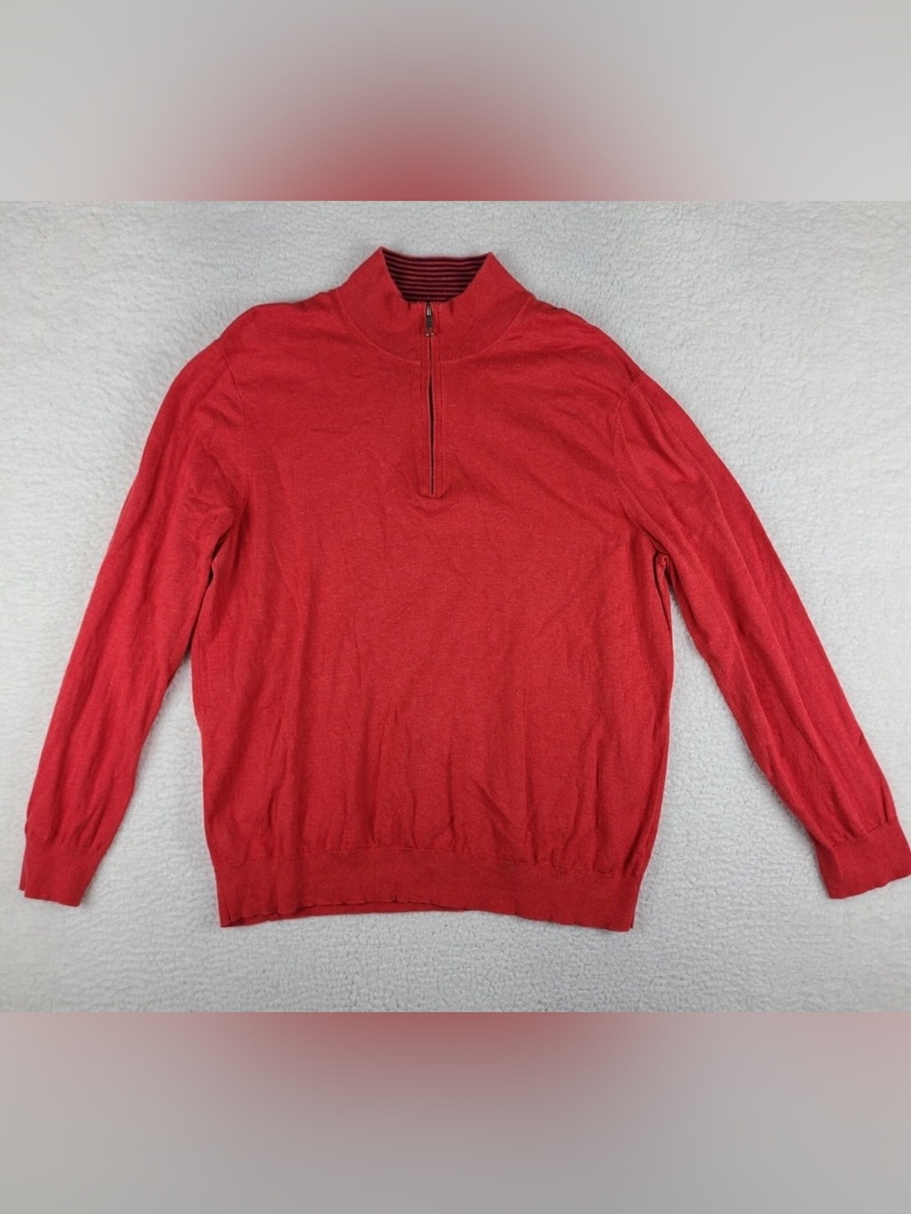 Brooks Brothers Sweater Mens XL Red Supima Cotton Quarter Zip